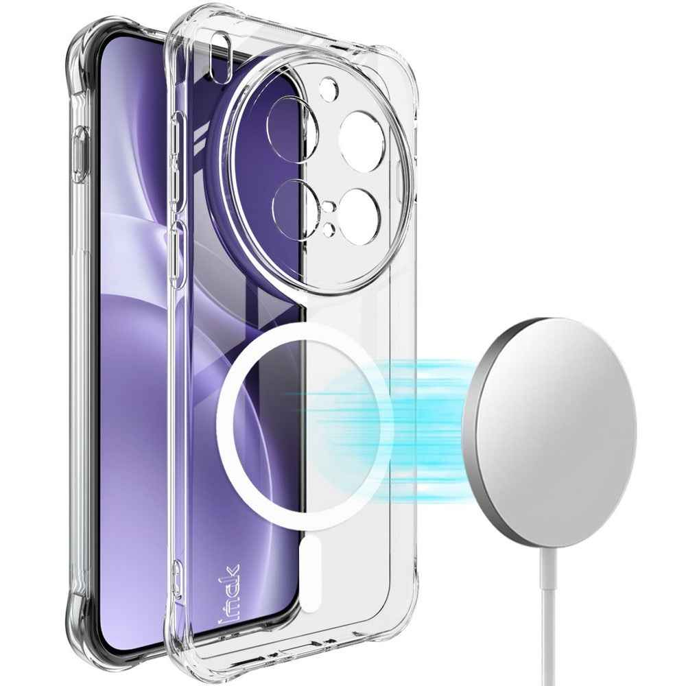 IMAK for vivo X300 Pro 5G Magnetic Case Airbag Shockproof Protection TPU Phone Cover - Transparent