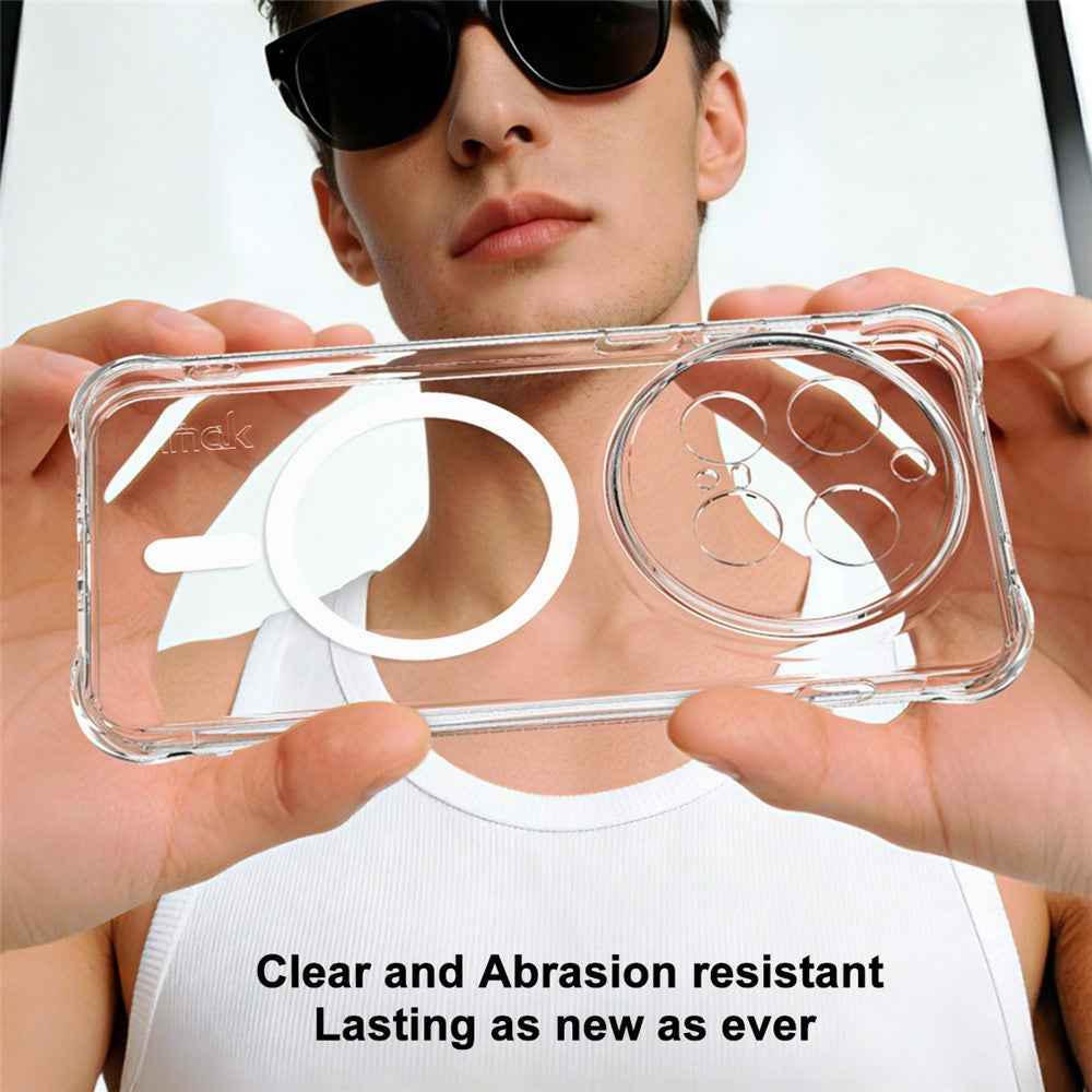 IMAK for vivo X300 Pro 5G Magnetic Case Airbag Shockproof Protection TPU Phone Cover - Transparent