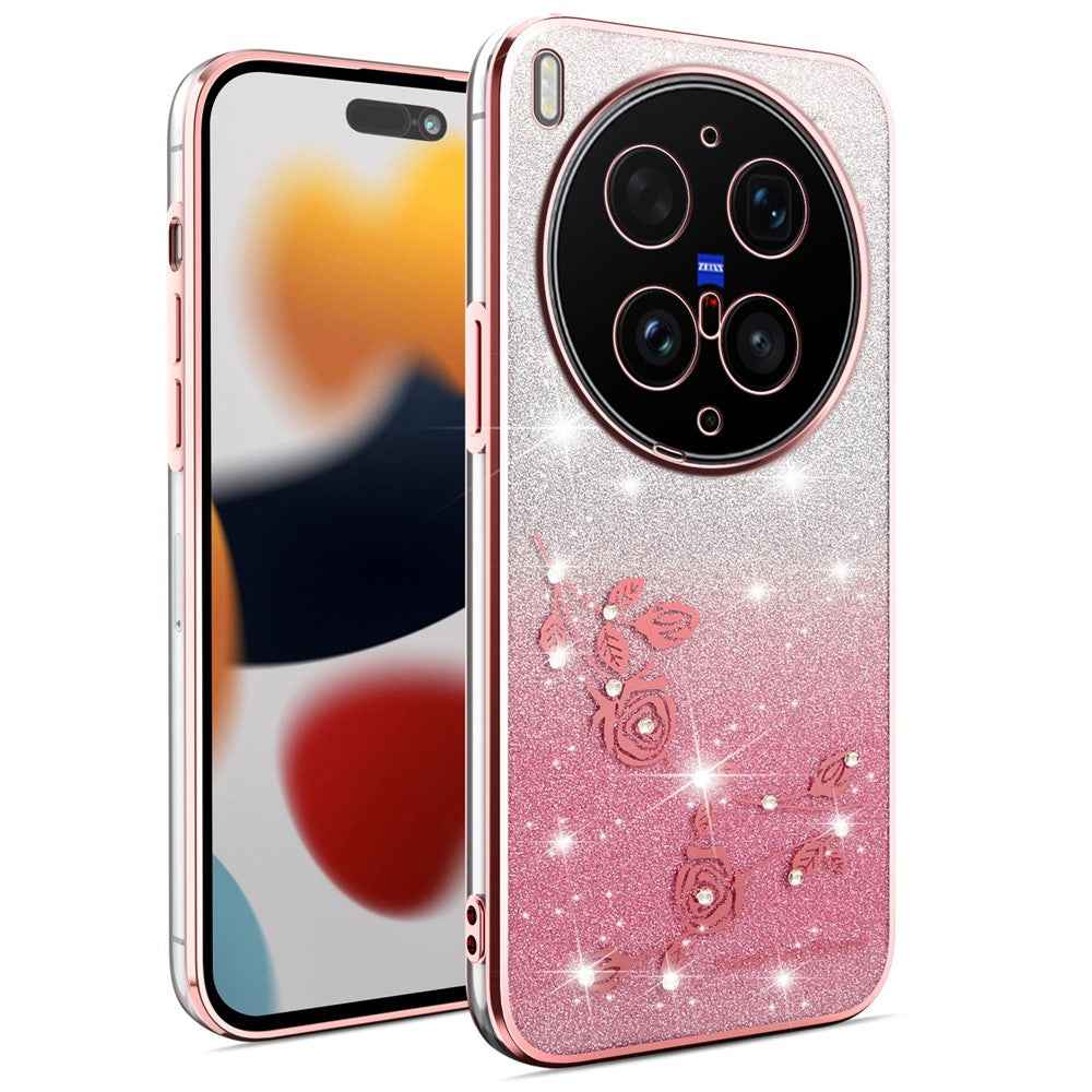 KADEM For vivo X300 Ultra 5G Phone Case Flower TPU Flexible Gradient Phone Cover - Pink