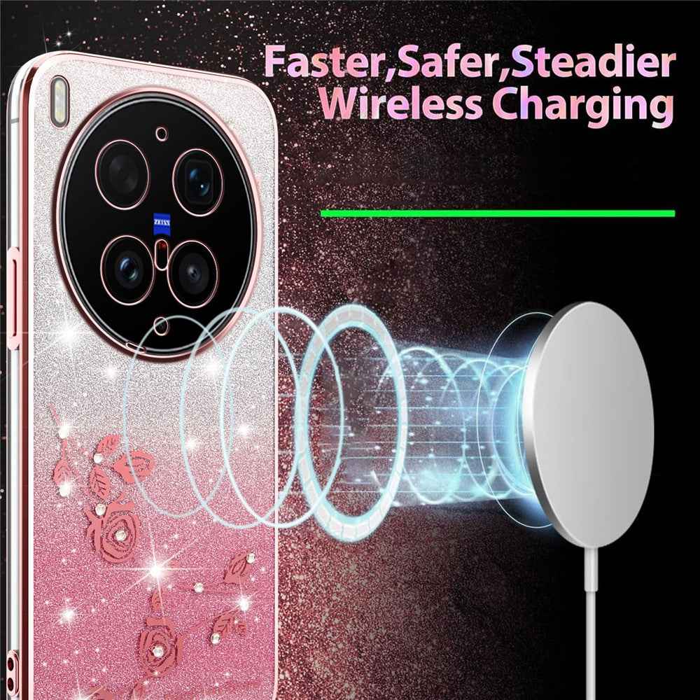 KADEM For vivo X300 Ultra 5G Phone Case Flower TPU Flexible Gradient Phone Cover - Pink