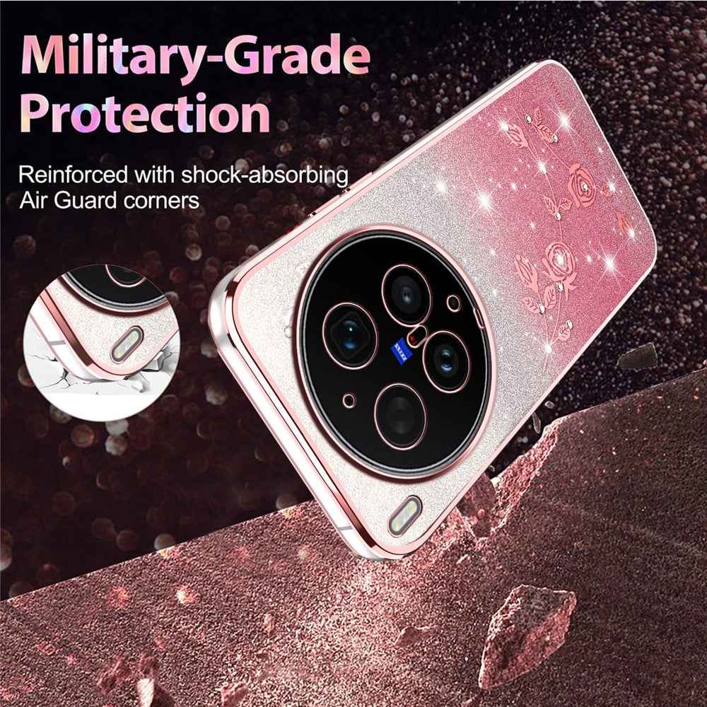 KADEM For vivo X300 Ultra 5G Phone Case Flower TPU Flexible Gradient Phone Cover - Pink