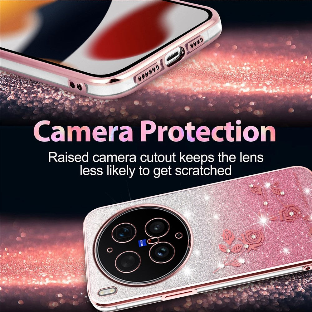 KADEM For vivo X300 Ultra 5G Phone Case Flower TPU Flexible Gradient Phone Cover - Pink