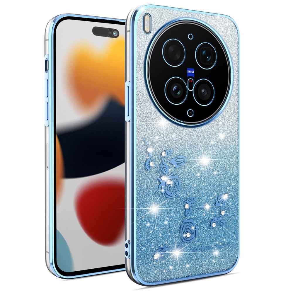KADEM For vivo X300 Ultra 5G Phone Case Flower TPU Flexible Gradient Phone Cover - Blue