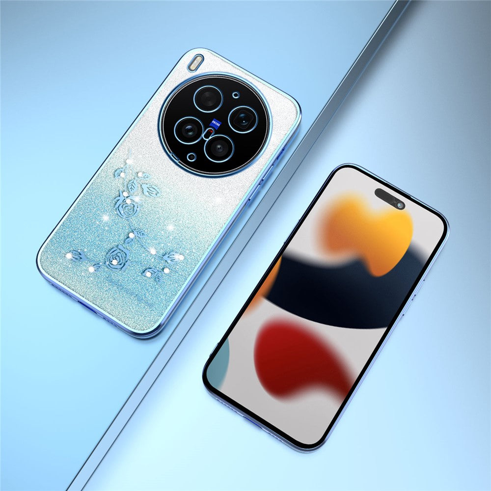 KADEM For vivo X300 Ultra 5G Phone Case Flower TPU Flexible Gradient Phone Cover - Blue