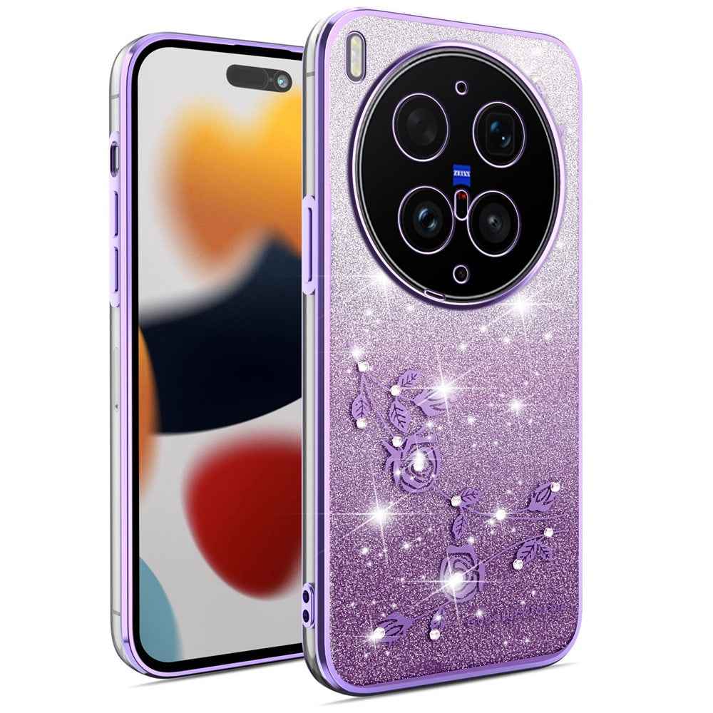 KADEM For vivo X300 Ultra 5G Phone Case Flower TPU Flexible Gradient Phone Cover - Purple