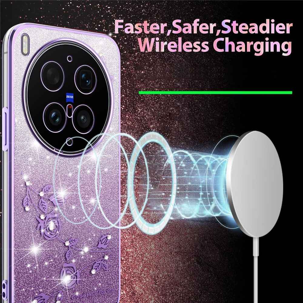 KADEM For vivo X300 Ultra 5G Phone Case Flower TPU Flexible Gradient Phone Cover - Purple