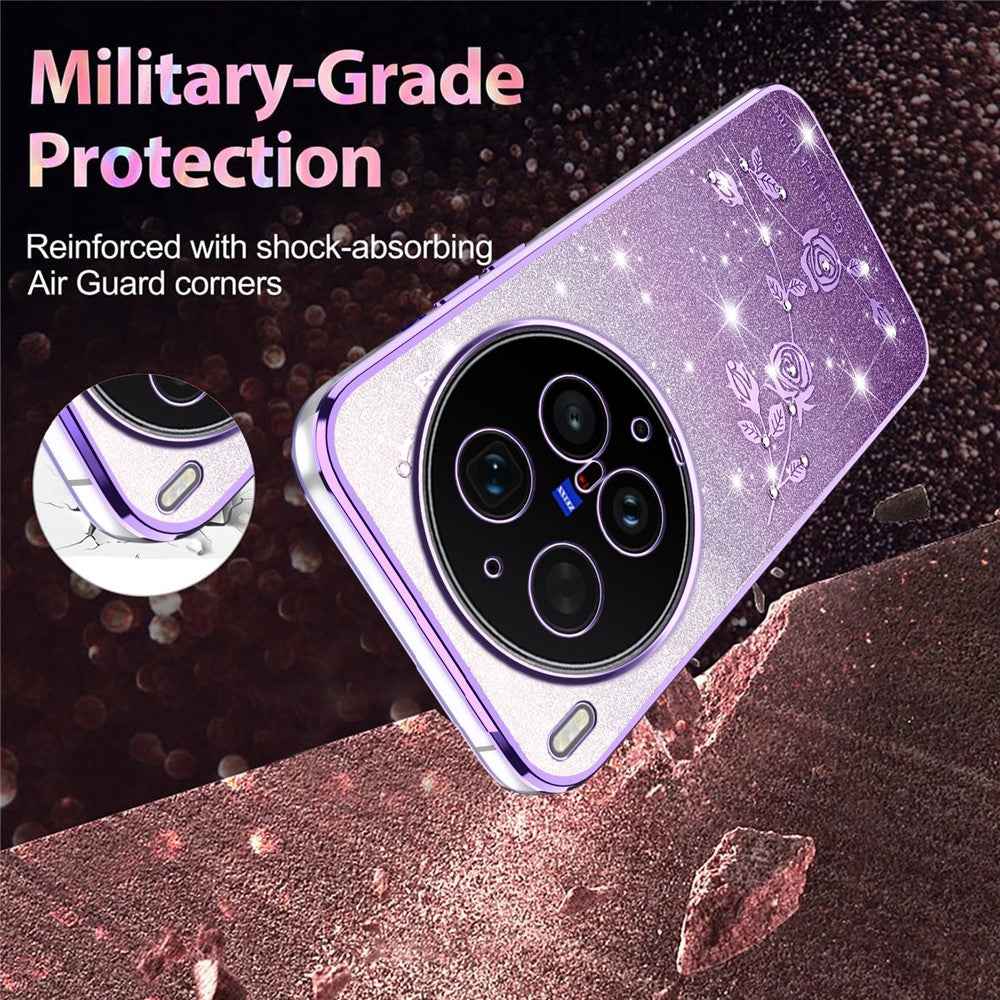 KADEM For vivo X300 Ultra 5G Phone Case Flower TPU Flexible Gradient Phone Cover - Purple