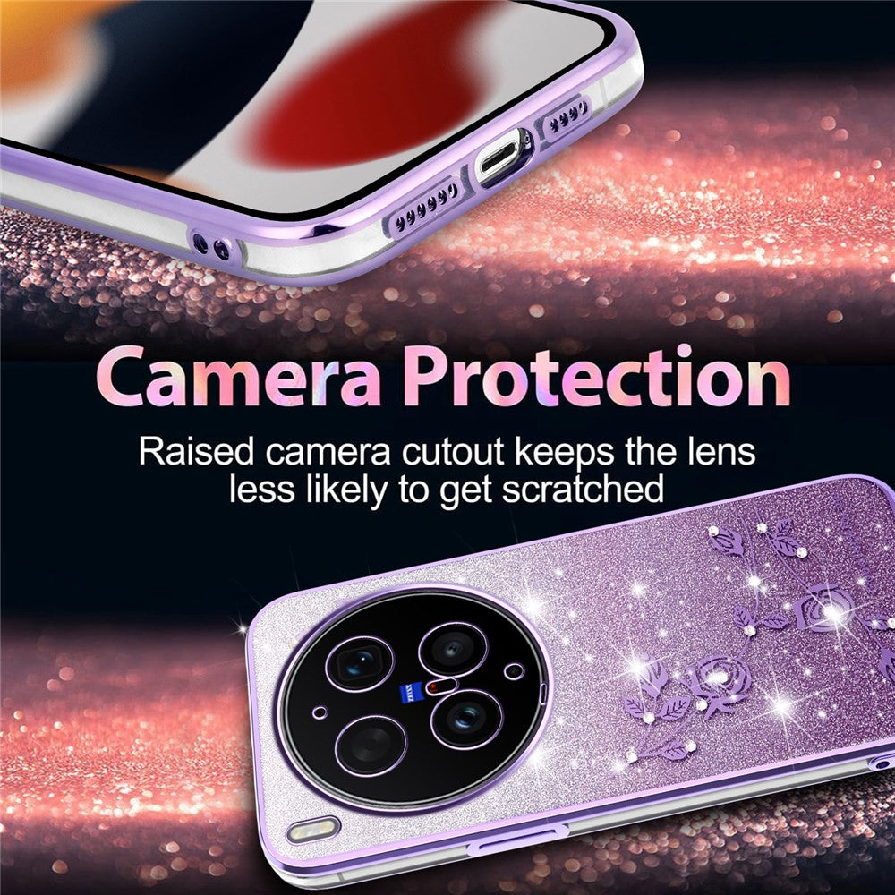 KADEM For vivo X300 Ultra 5G Phone Case Flower TPU Flexible Gradient Phone Cover - Purple