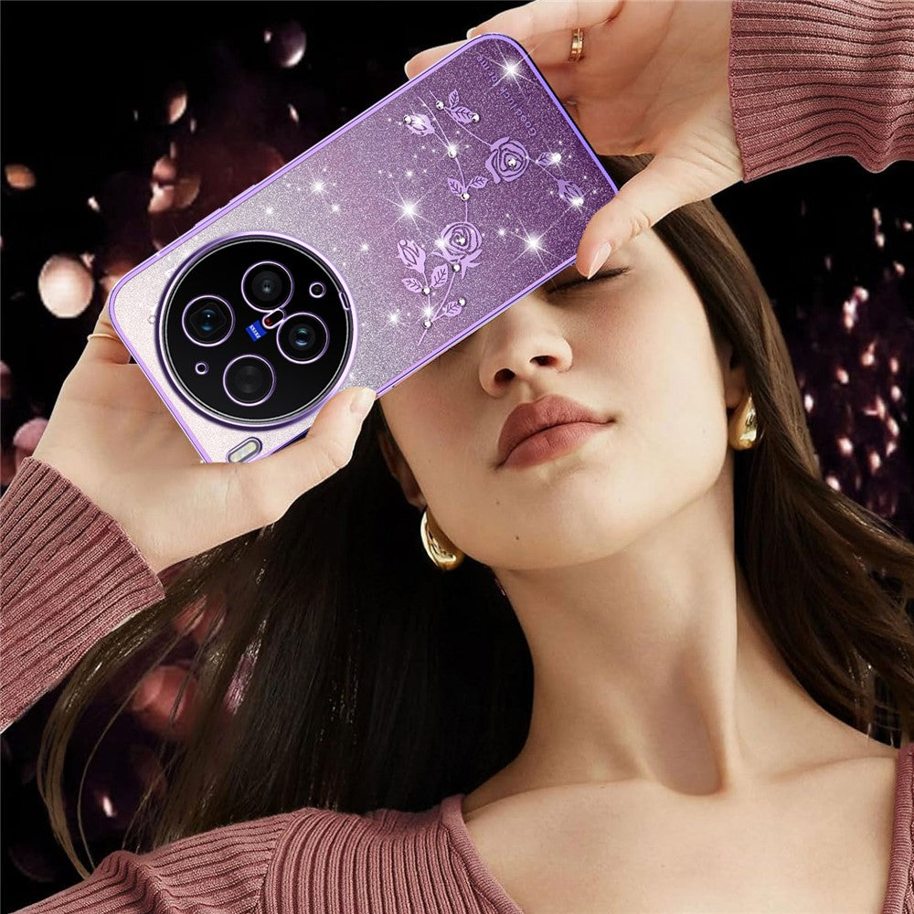 KADEM For vivo X300 Ultra 5G Phone Case Flower TPU Flexible Gradient Phone Cover - Purple
