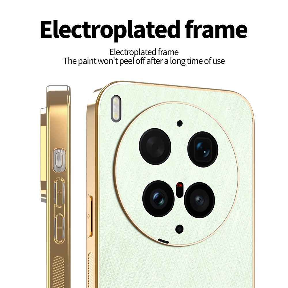 KADEM For vivo X300 Ultra 5G Phone Case Electroplating Silk Texture PU + TPU Phone Back Cover - Green