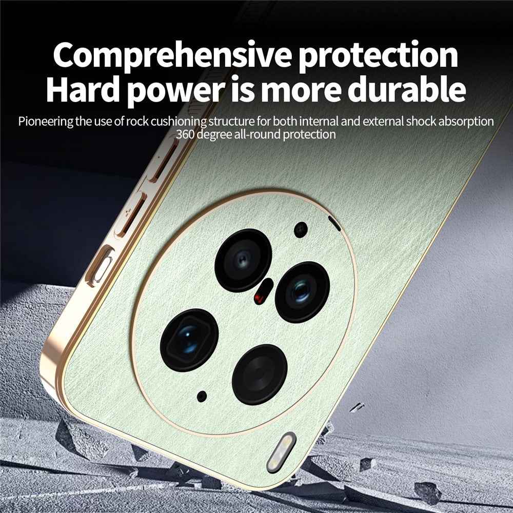 KADEM For vivo X300 Ultra 5G Phone Case Electroplating Silk Texture PU + TPU Phone Back Cover - Green
