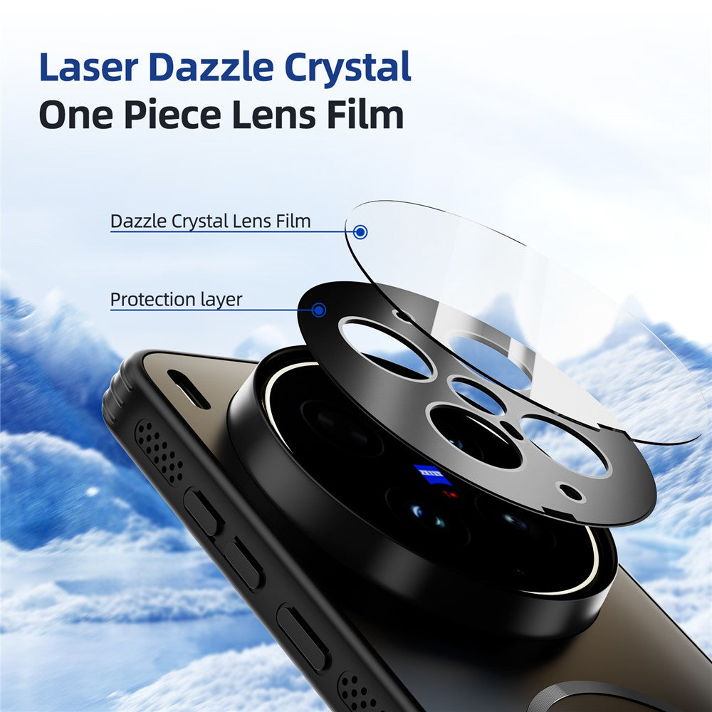 ABEEL For vivo X300 Ultra 5G Magnetic Case TPU PC Cooling Matte Phone Back Cover with Lens Film - Titanium Grey