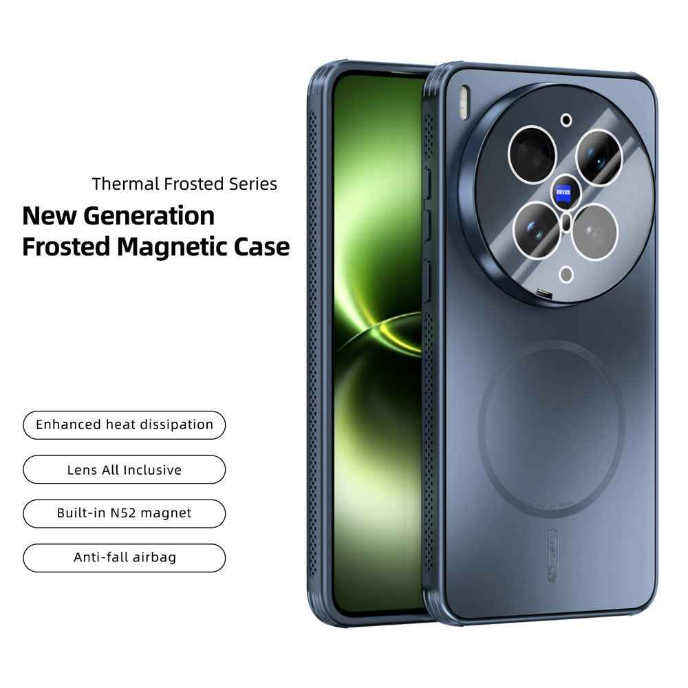 ABEEL For vivo X300 Ultra 5G Magnetic Case TPU PC Cooling Matte Phone Back Cover with Lens Film - Blue
