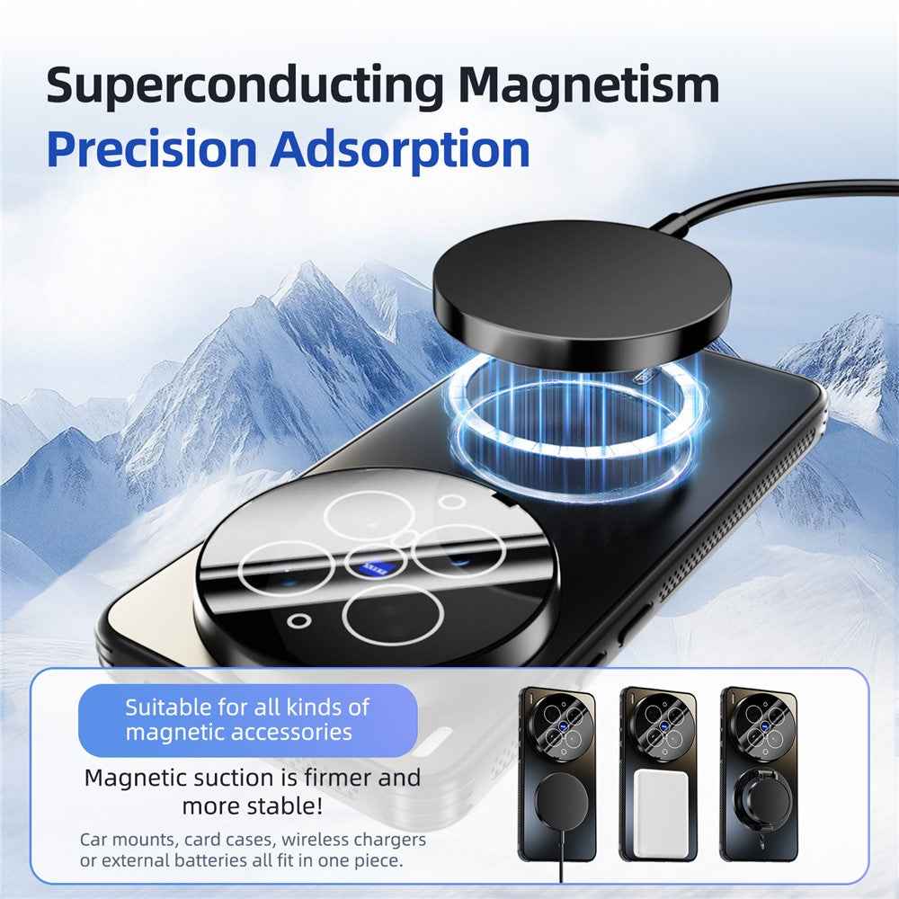 ABEEL For vivo X300 Ultra 5G Magnetic Case TPU PC Cooling Matte Phone Back Cover with Lens Film - White