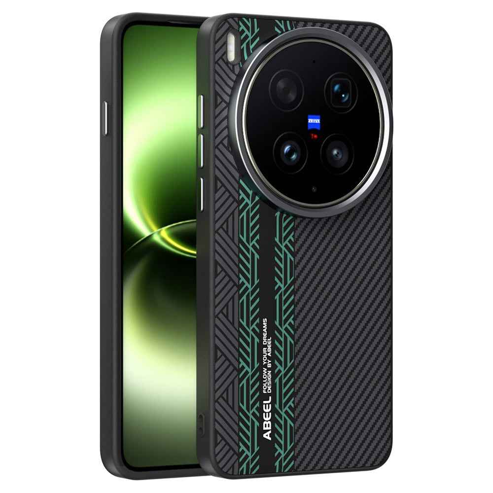 ABEEL For vivo X300 Ultra 5G Magnetic Case PC + TPU + Aluminum Alloy + PU Leather Slim Phone Back Cover - Texture 2
