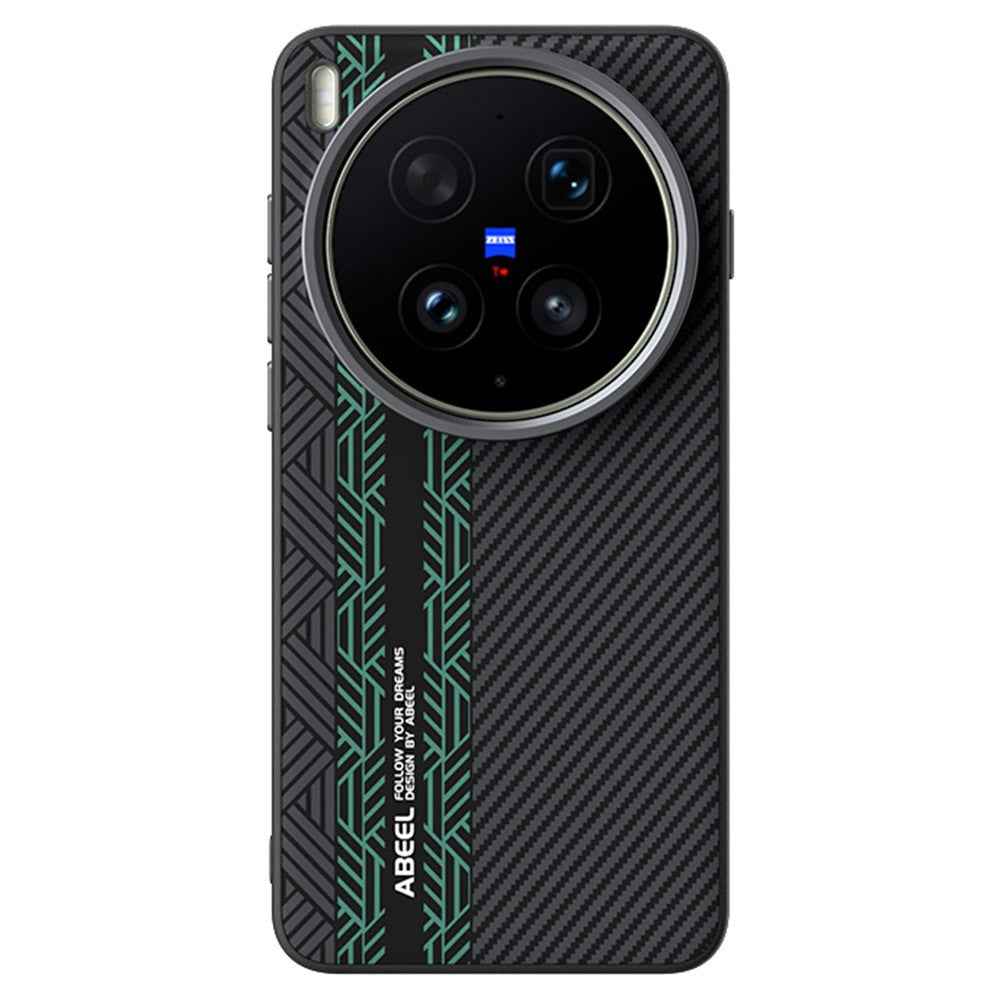 ABEEL For vivo X300 Ultra 5G Magnetic Case PC + TPU + Aluminum Alloy + PU Leather Slim Phone Back Cover - Texture 2