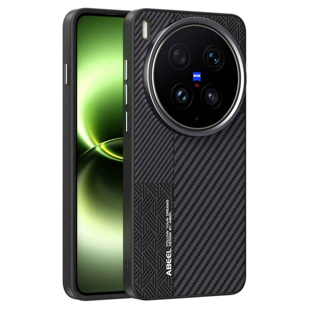 ABEEL For vivo X300 Ultra 5G Magnetic Case PC + TPU + Aluminum Alloy + PU Leather Slim Phone Back Cover - Texture 3