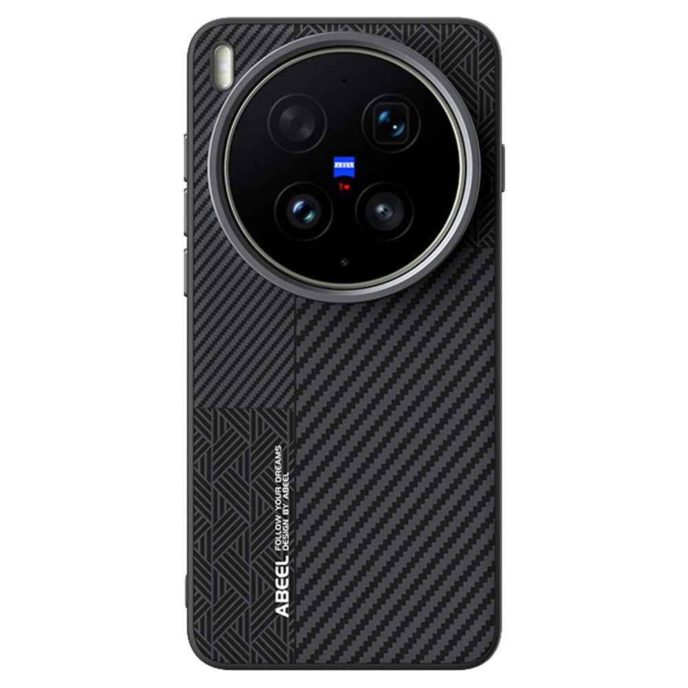 ABEEL For vivo X300 Ultra 5G Magnetic Case PC + TPU + Aluminum Alloy + PU Leather Slim Phone Back Cover - Texture 3