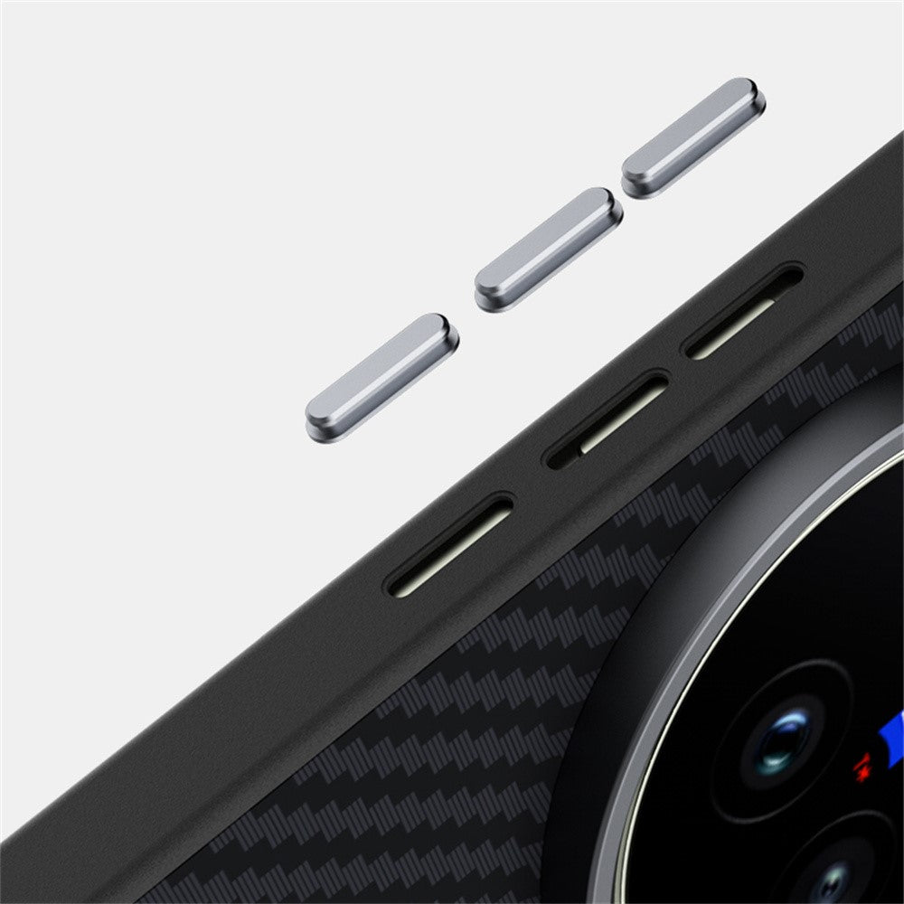ABEEL For vivo X300 Ultra 5G Magnetic Case Carbon Fiber Texture Phone Back Cover - Black