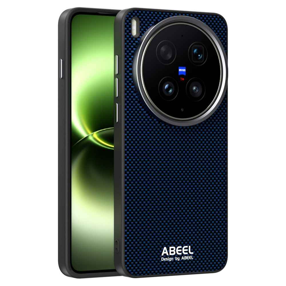 ABEEL For vivo X300 Ultra 5G Magnetic Case Printed PC TPU Aluminum Alloy Leather Phone Cover - Blue