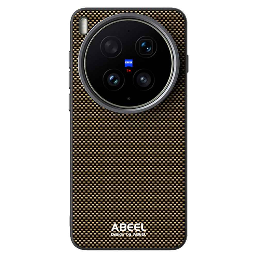 ABEEL For vivo X300 Ultra 5G Magnetic Case Printed PC TPU Aluminum Alloy Leather Phone Cover - Gold