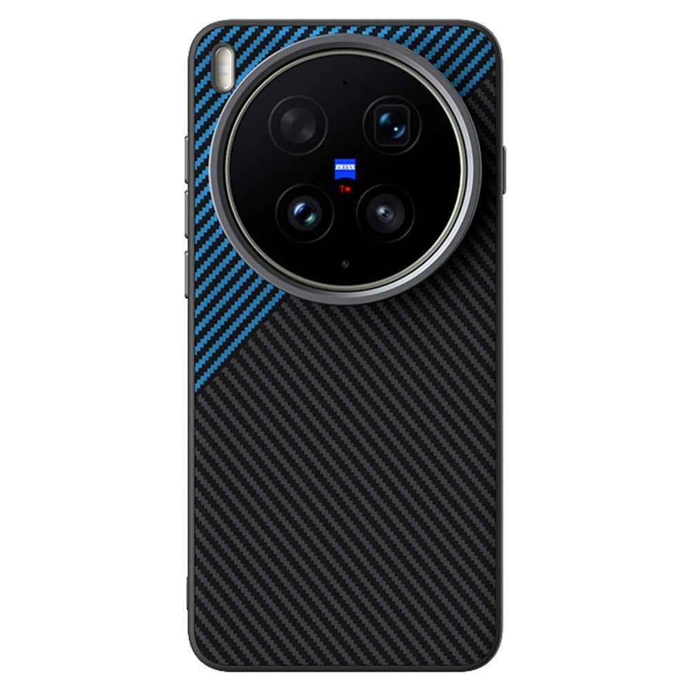 ABEEL For vivo X300 Ultra 5G Magnetic Case Carbon Fiber Texture TPU PC PU Phone Back Cover - Black  /  Blue