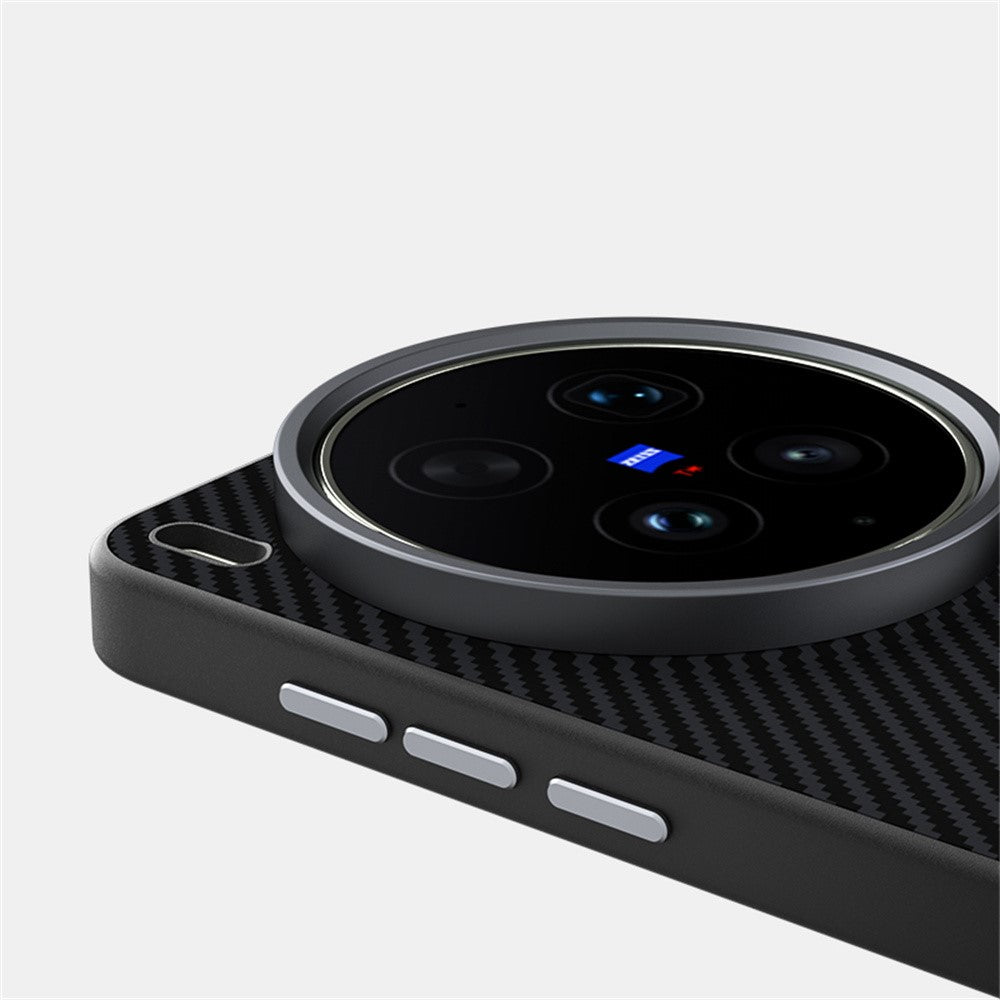 ABEEL For vivo X300 Ultra 5G Magnetic Case Carbon Fiber Texture TPU PC PU Phone Back Cover - Black  /  Blue