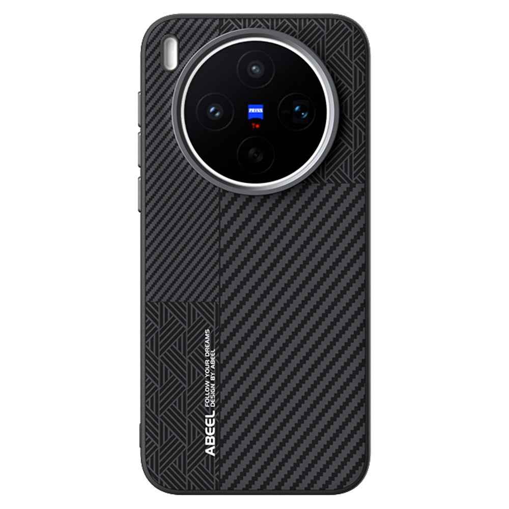 ABEEL For vivo X300s 5G Magnetic Case PC + TPU + Aluminum Alloy + PU Leather Slim Phone Back Cover - Texture 3