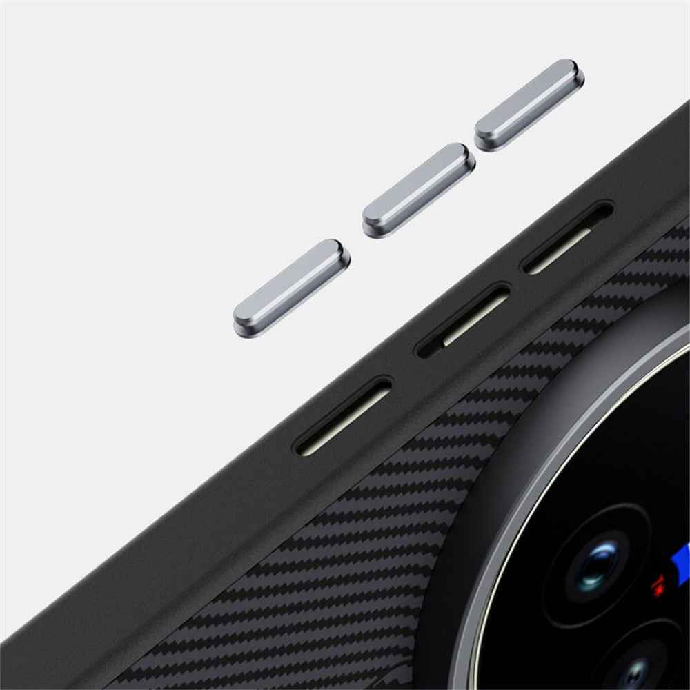 ABEEL For vivo X300s 5G Magnetic Case PC + TPU + Aluminum Alloy + PU Leather Slim Phone Back Cover - Texture 3