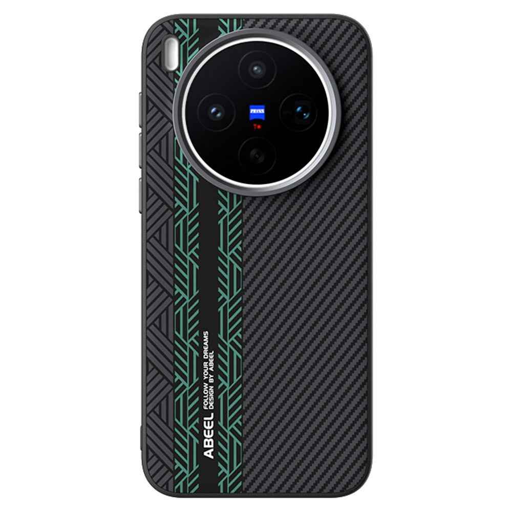 ABEEL For vivo X300s 5G Magnetic Case PC + TPU + Aluminum Alloy + PU Leather Slim Phone Back Cover - Texture 2