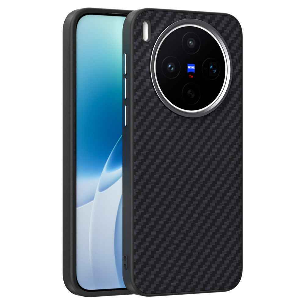 ABEEL For vivo X300s 5G Magnetic Case Carbon Fiber Texture Phone Back Cover - Black