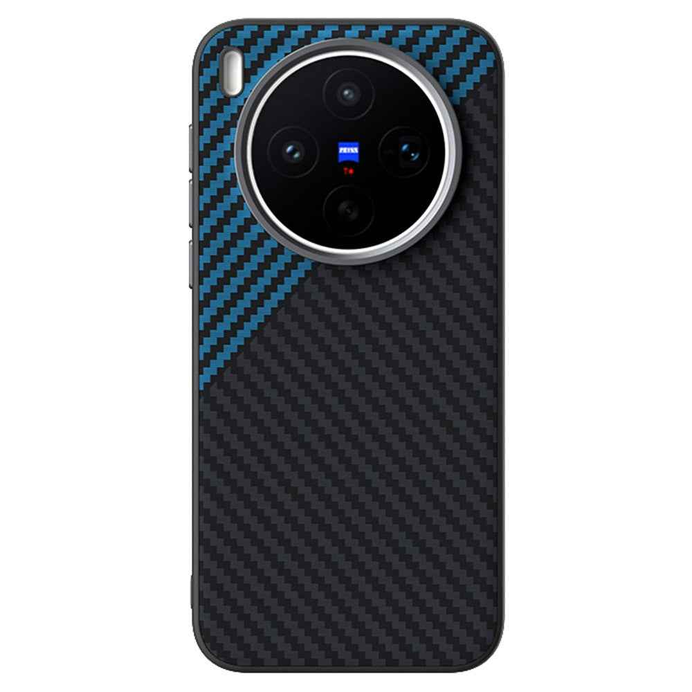 ABEEL For vivo X300s 5G Magnetic Case Carbon Fiber Texture Phone Back Cover - Black  /  Blue