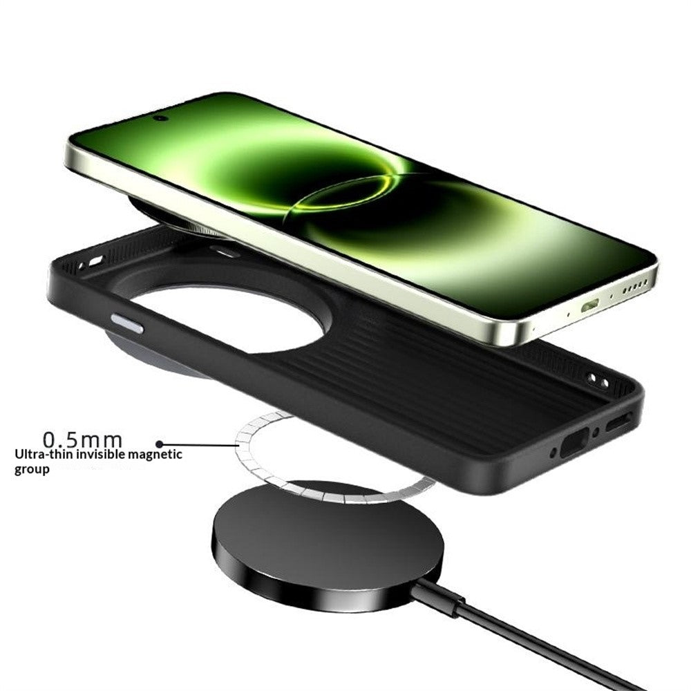 ABEEL For vivo X300s 5G Magnetic Case Printed PC TPU Aluminum Alloy Leather Phone Cover - Black