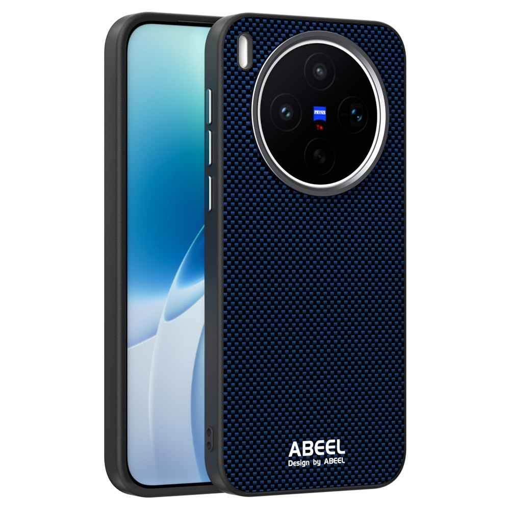 ABEEL For vivo X300s 5G Magnetic Case Printed PC TPU Aluminum Alloy Leather Phone Cover - Blue