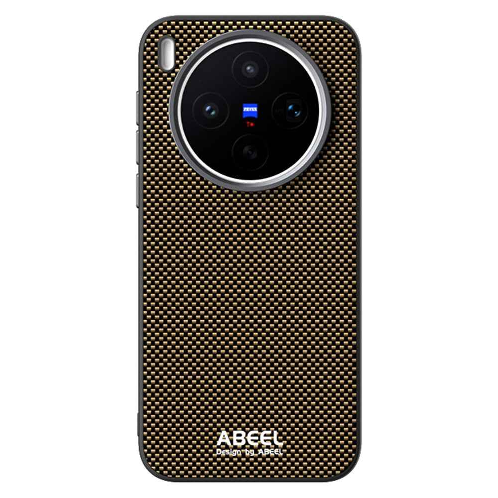 ABEEL For vivo X300s 5G Magnetic Case Printed PC TPU Aluminum Alloy Leather Phone Cover - Gold
