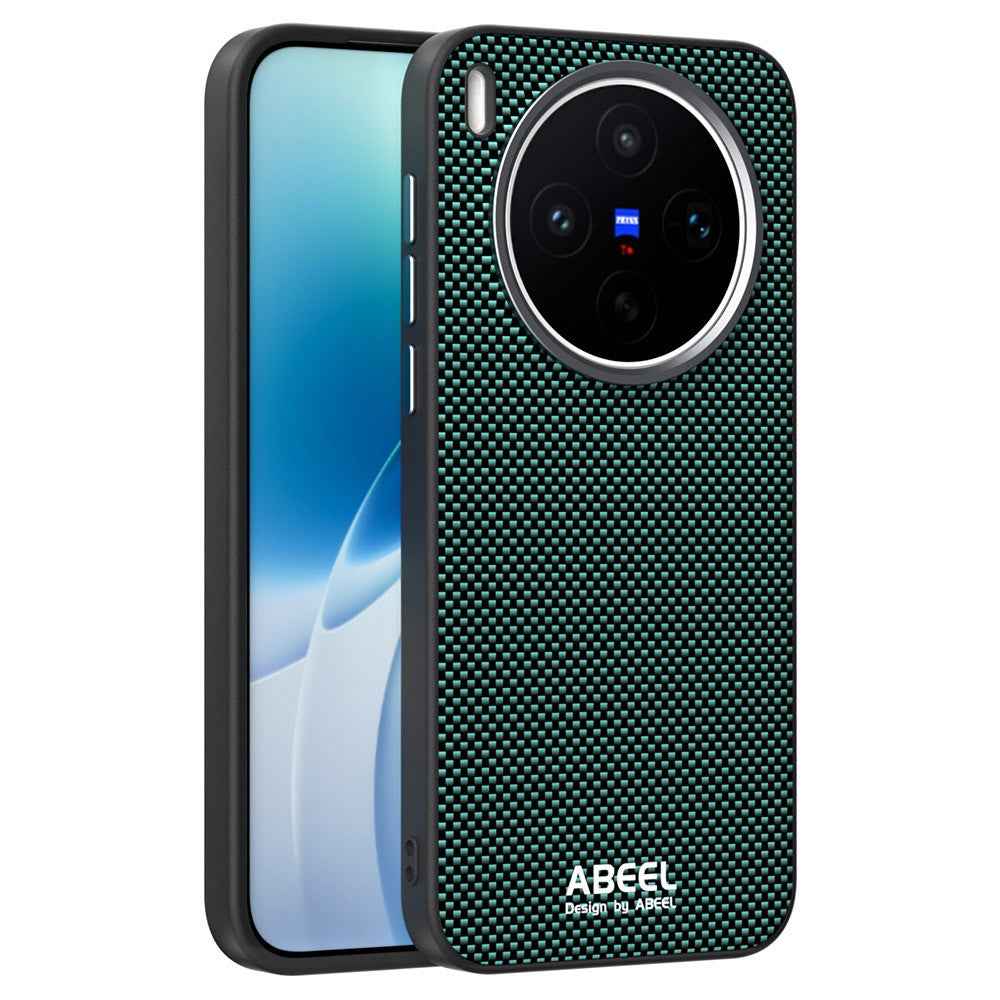 ABEEL For vivo X300s 5G Magnetic Case Printed PC TPU Aluminum Alloy Leather Phone Cover - Green