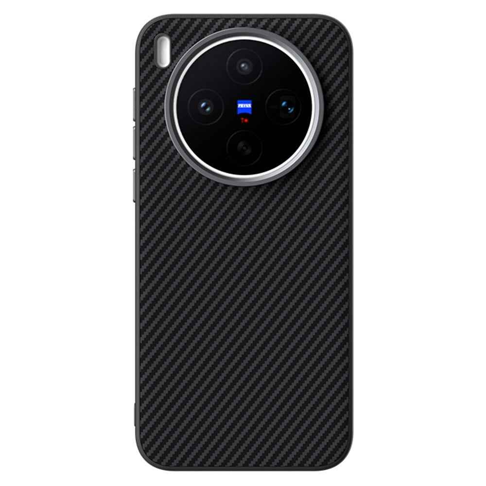 ABEEL For vivo X300s 5G Magnetic Case Carbon Fiber Texture TPU PC PU Phone Back Cover - Black