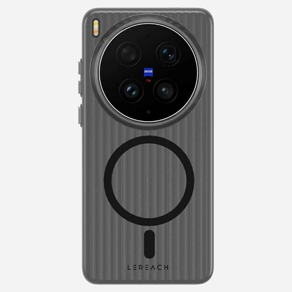 LEREACH TOC Series for vivo X300 Ultra 5G Magnetic Case Flowing Grid PC Phone Cover - Black