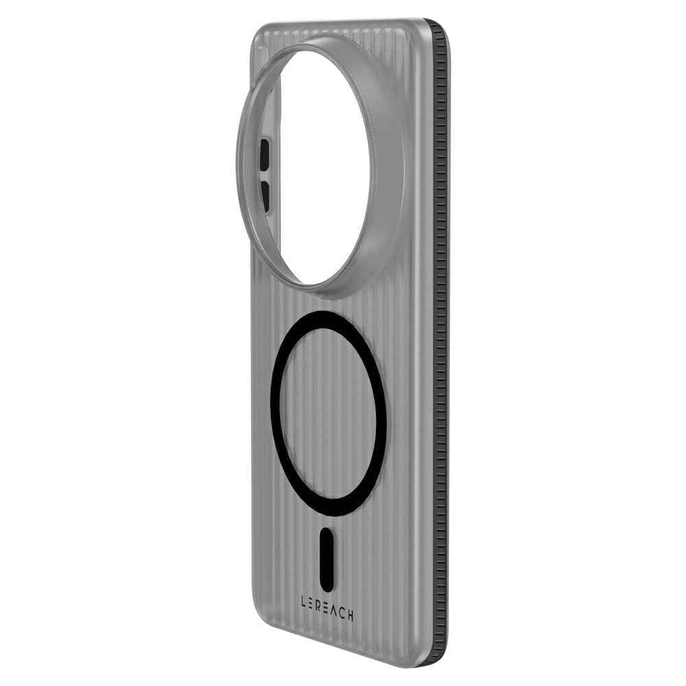 LEREACH TOC Series for vivo X300 Ultra 5G Magnetic Case Flowing Grid PC Phone Cover - Black