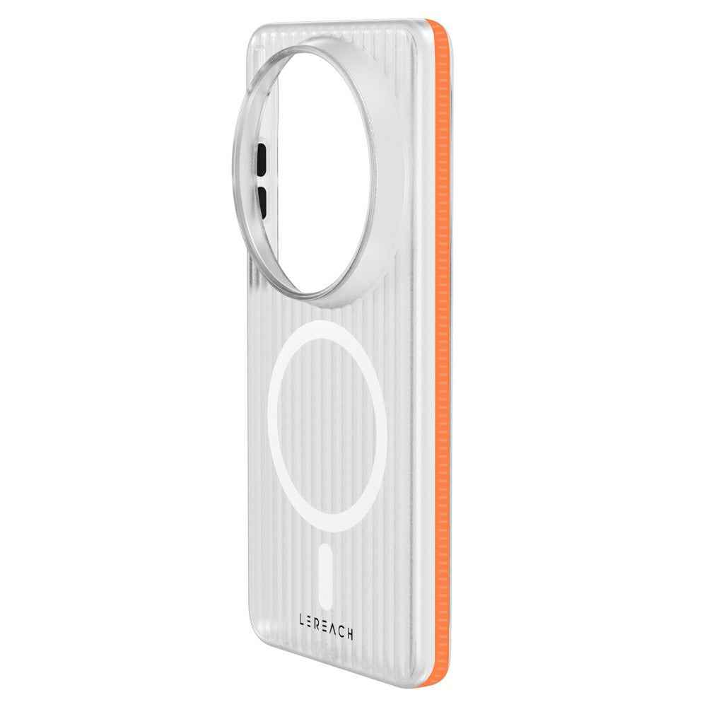 LEREACH TOC Series for vivo X300 Ultra 5G Magnetic Case Flowing Grid PC Phone Cover - Orange