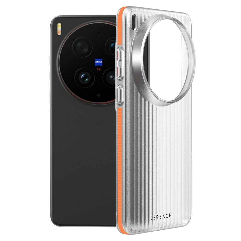 LEREACH TOC Series for vivo X300 Ultra 5G Case Flowing Grid PC Phone Cover - Orange