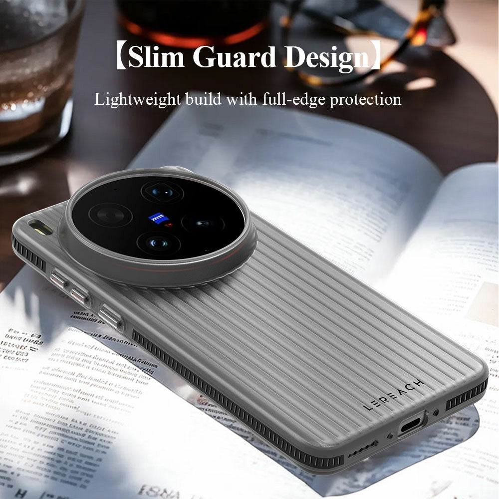 LEREACH TOC Series for vivo X300 Ultra 5G Case Flowing Grid PC Phone Cover - Black