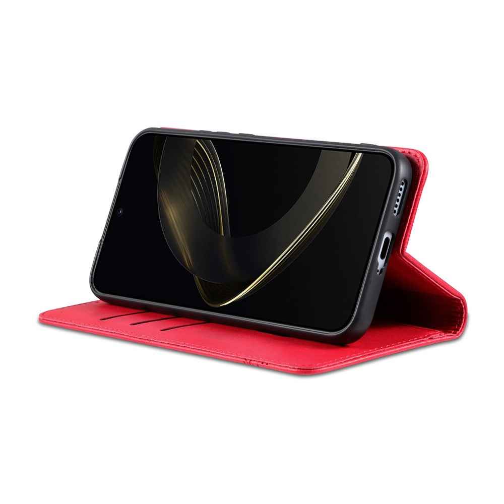 AZNS For vivo X300 Ultra 5G Phone Case Cowhide Texture PU Leather Wallet Phone Cover - Red