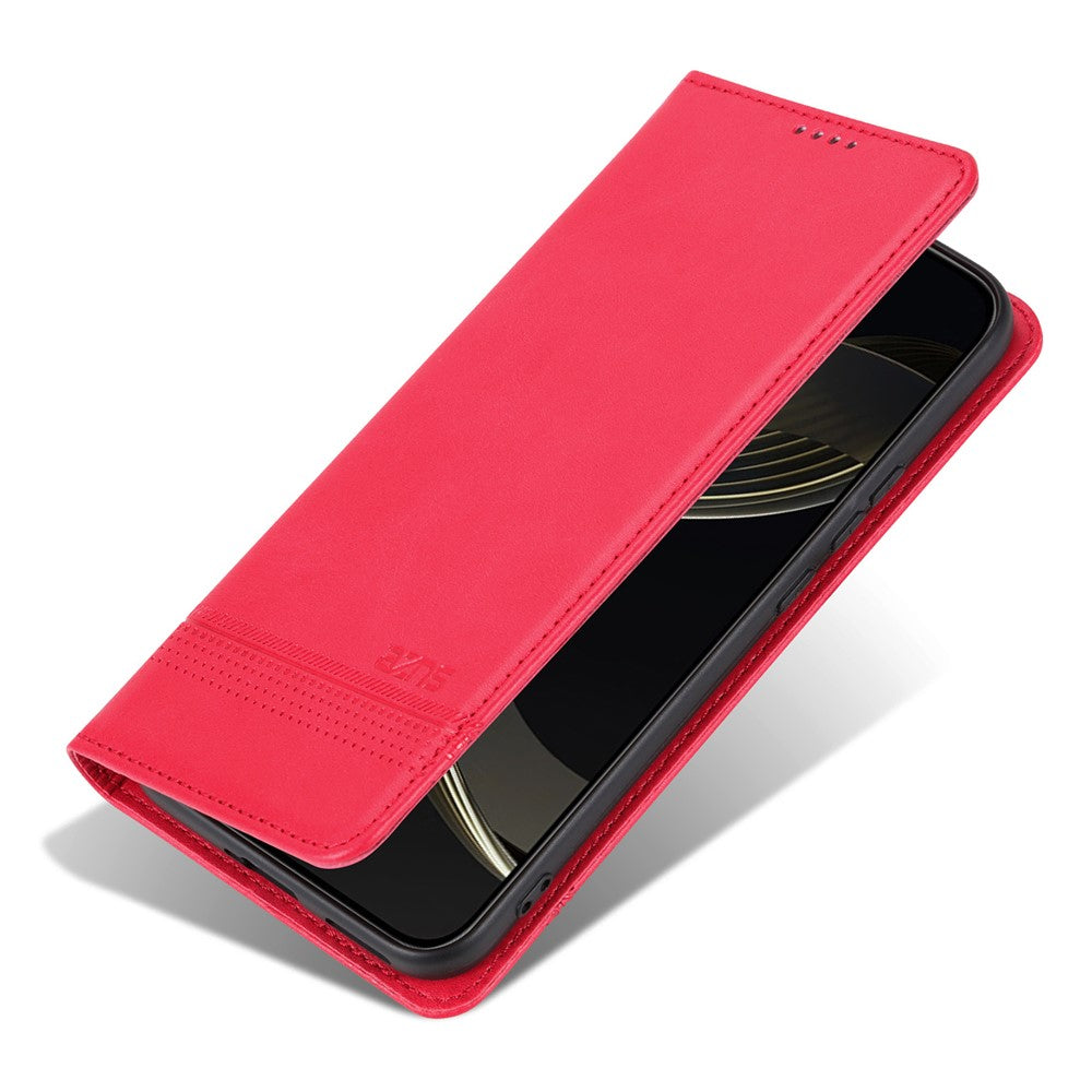 AZNS For vivo X300 Ultra 5G Phone Case Cowhide Texture PU Leather Wallet Phone Cover - Red