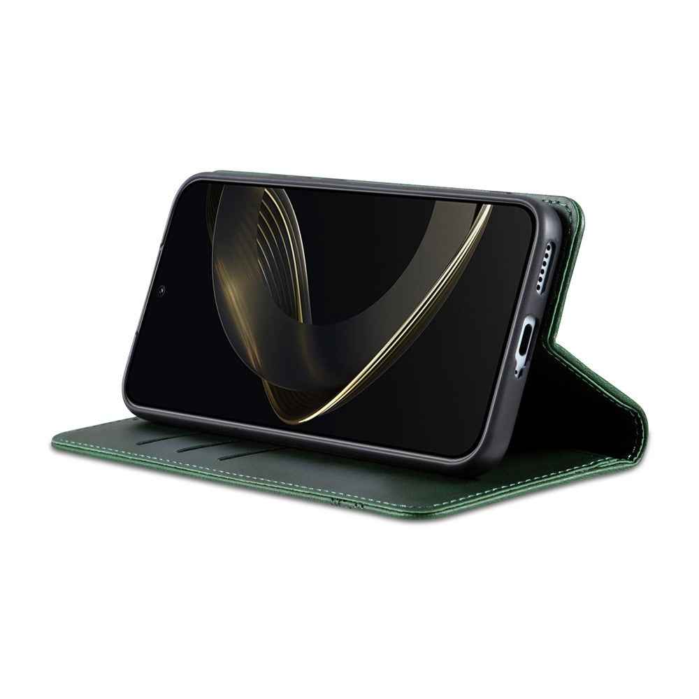 AZNS For vivo X300 Ultra 5G Phone Case Cowhide Texture PU Leather Wallet Phone Cover - Green