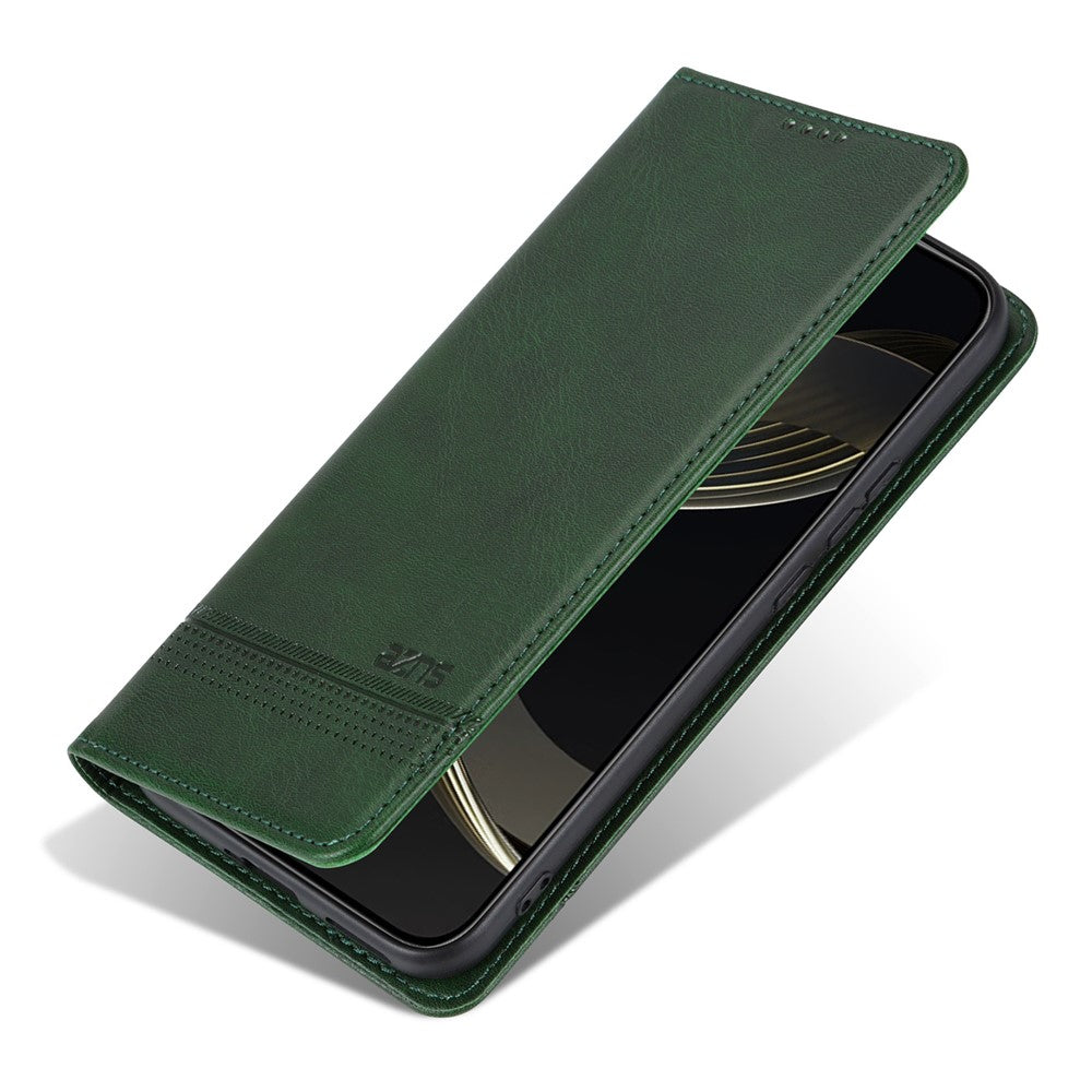 AZNS For vivo X300 Ultra 5G Phone Case Cowhide Texture PU Leather Wallet Phone Cover - Green