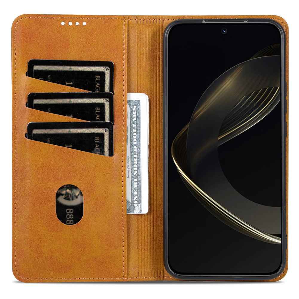 AZNS For vivo X300 Ultra 5G Phone Case Cowhide Texture PU Leather Wallet Phone Cover - Coffee