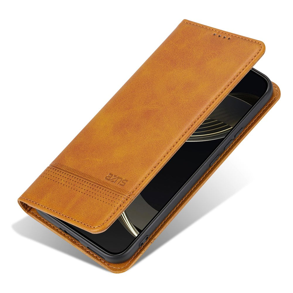 AZNS For vivo X300 Ultra 5G Phone Case Cowhide Texture PU Leather Wallet Phone Cover - Coffee