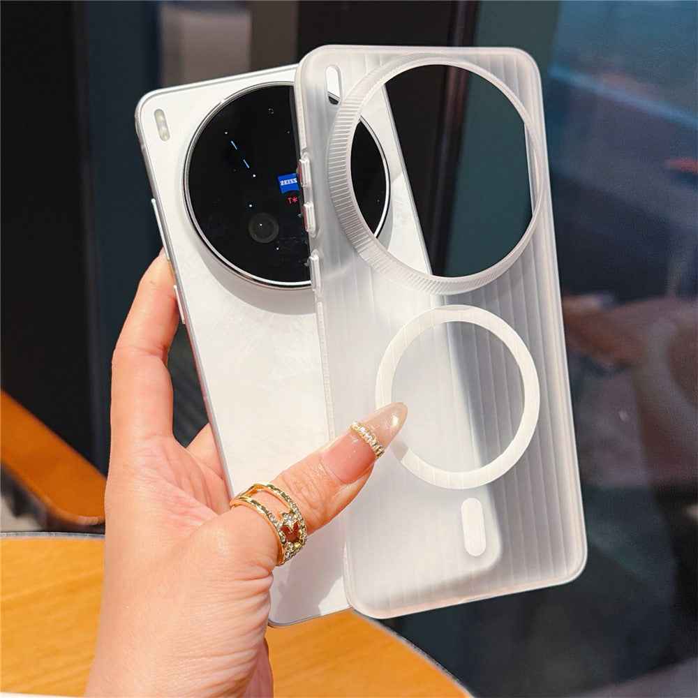 For vivo X300 Ultra 5G Magnetic Phone Case Matte Texture Shockproof Protective PC Cover - Black