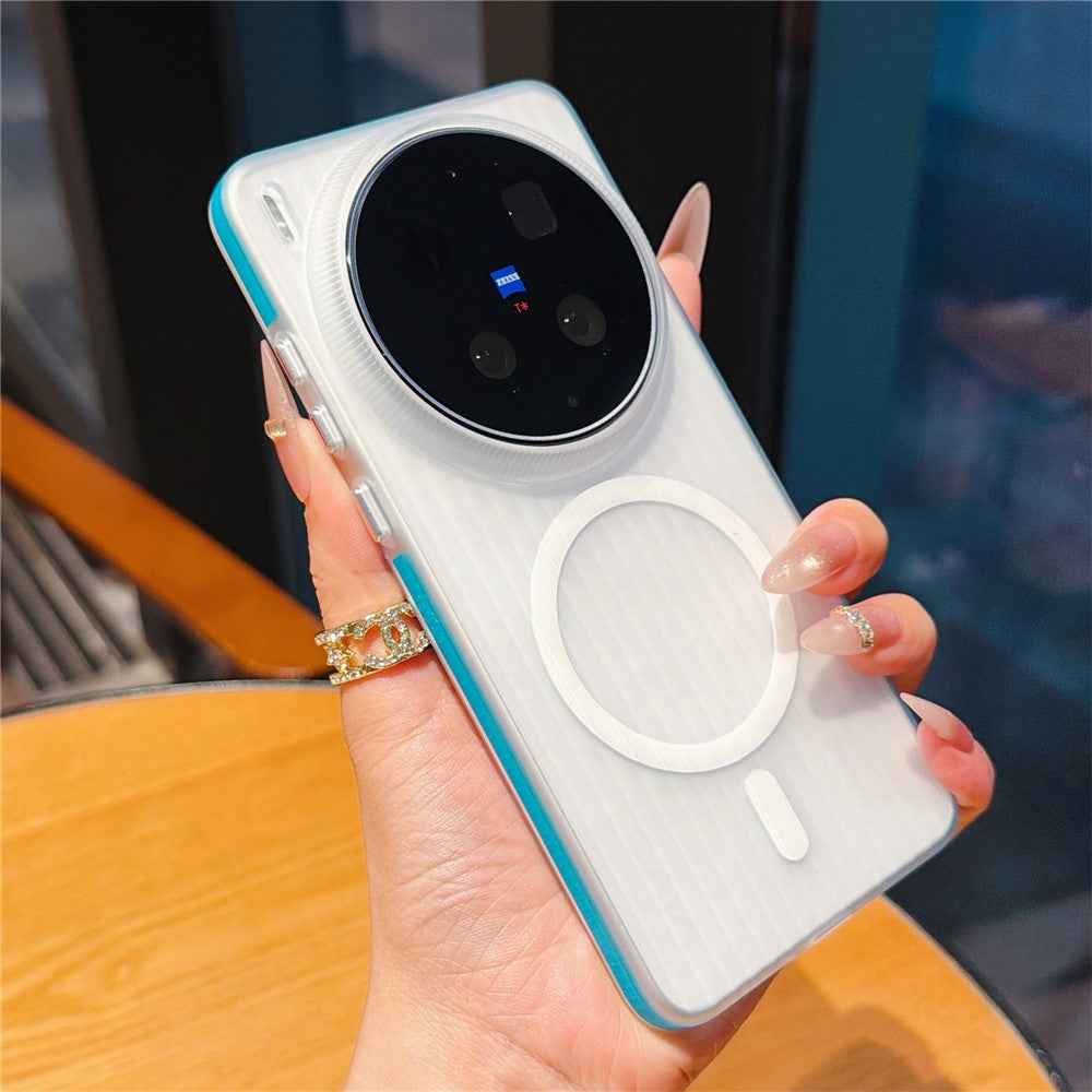 For vivo X300 Ultra 5G Magnetic Phone Case Matte Texture Shockproof Protective PC Cover - Blue